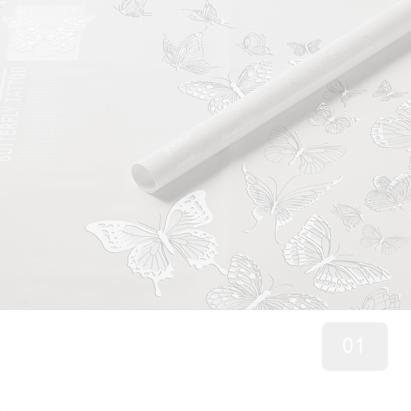 MYHC-14 Butterfly Pattern Nepriehľadný matný kvetinový baliaci papier