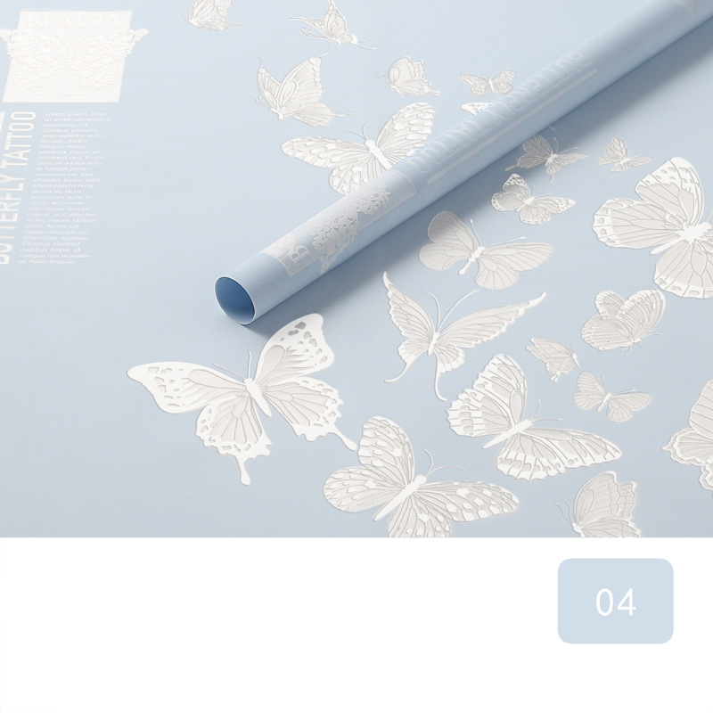 MYHC-14 Butterfly Pattern Nepriehľadný matný kvetinový baliaci papier