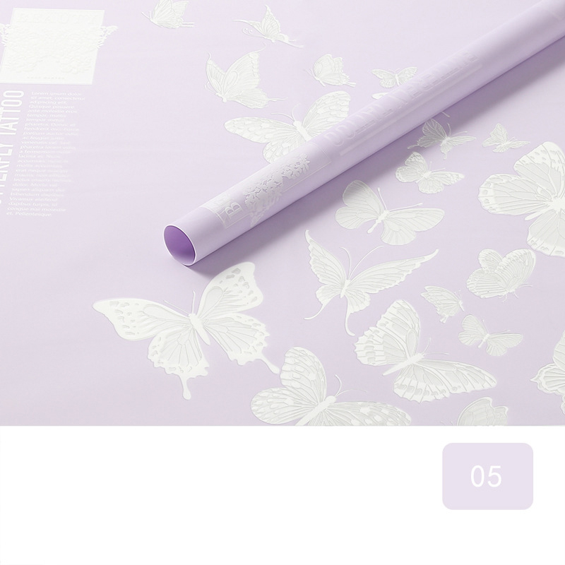 MYHC-14 Butterfly Pattern Nepriehľadný matný kvetinový baliaci papier