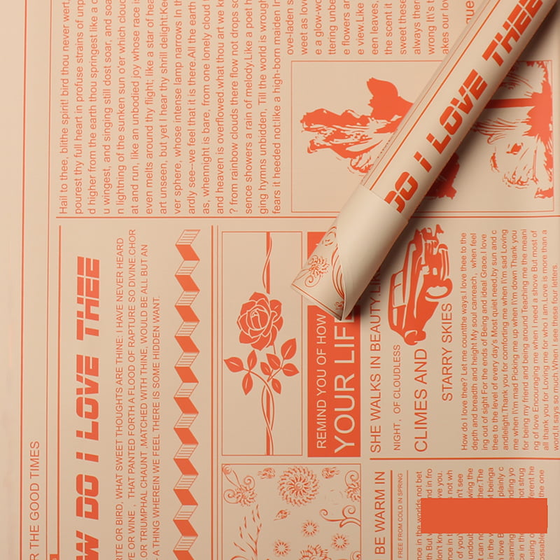 Baliaci papier s kvetmi z hovädzej kože MYHC-21 v retro štýle novín