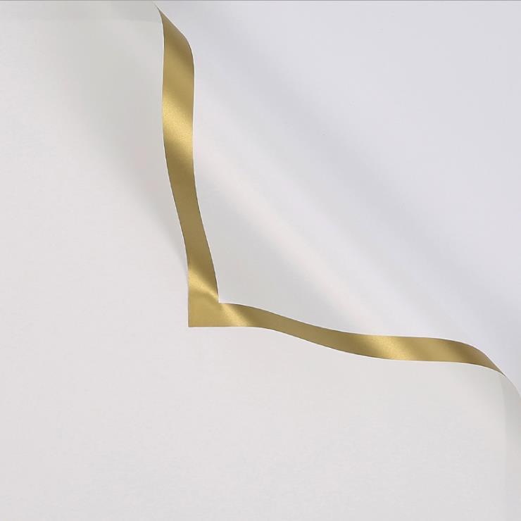 Pevný perleťový baliaci papier na kvety MYHC-27 Gold Edge