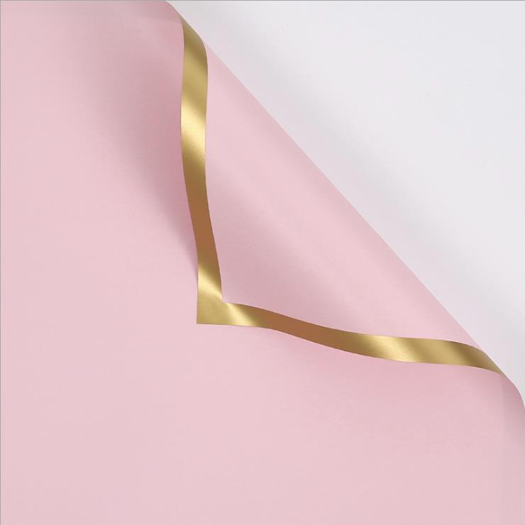Pevný perleťový baliaci papier na kvety MYHC-27 Gold Edge