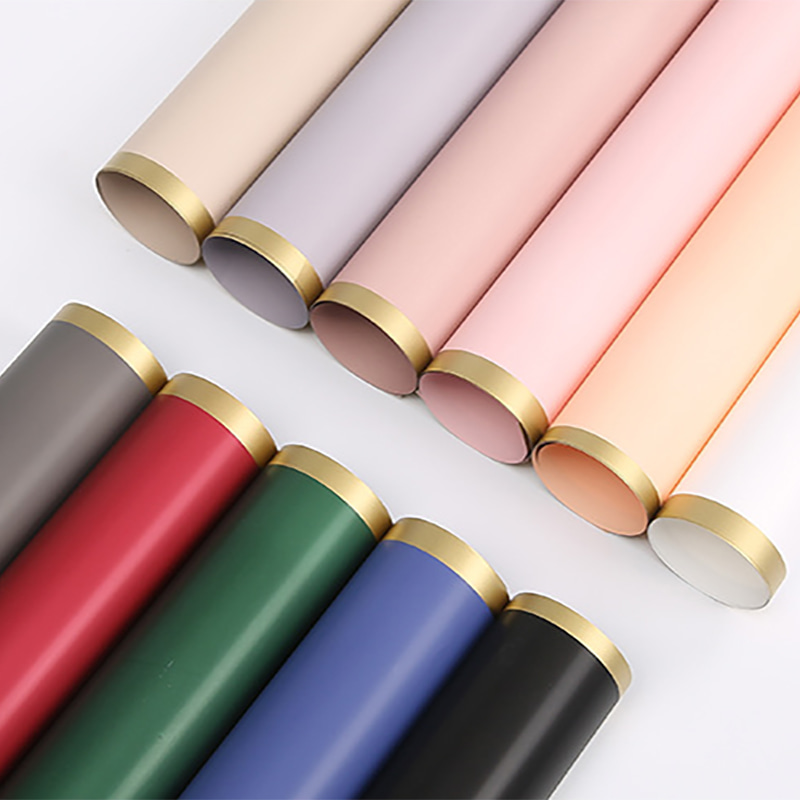 Pevný perleťový baliaci papier na kvety MYHC-27 Gold Edge