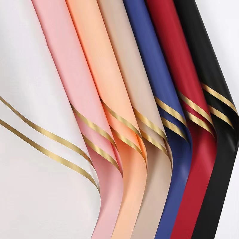 Pevný perleťový baliaci papier na kvety MYHC-27 Gold Edge