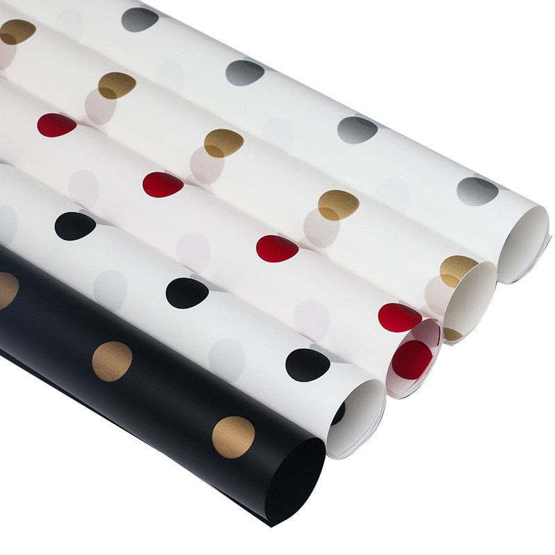 MYHC-58 bodkovaný bavlnený kvetinový baliaci papier