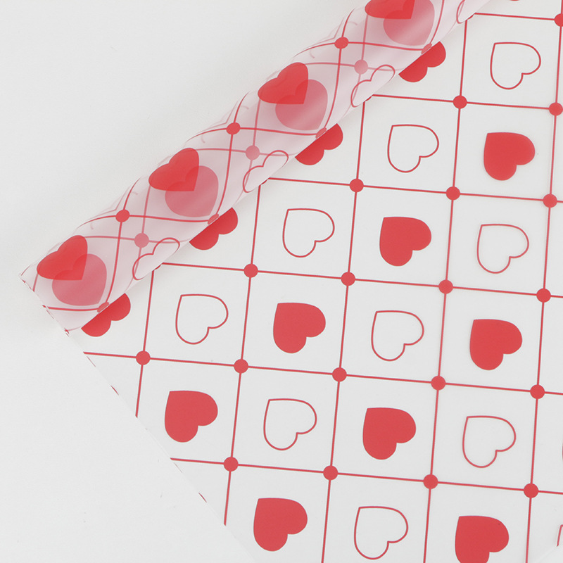 MYHC-60 Monochrome Love Plaid Pattern Transparentná fólia na balenie kvetov