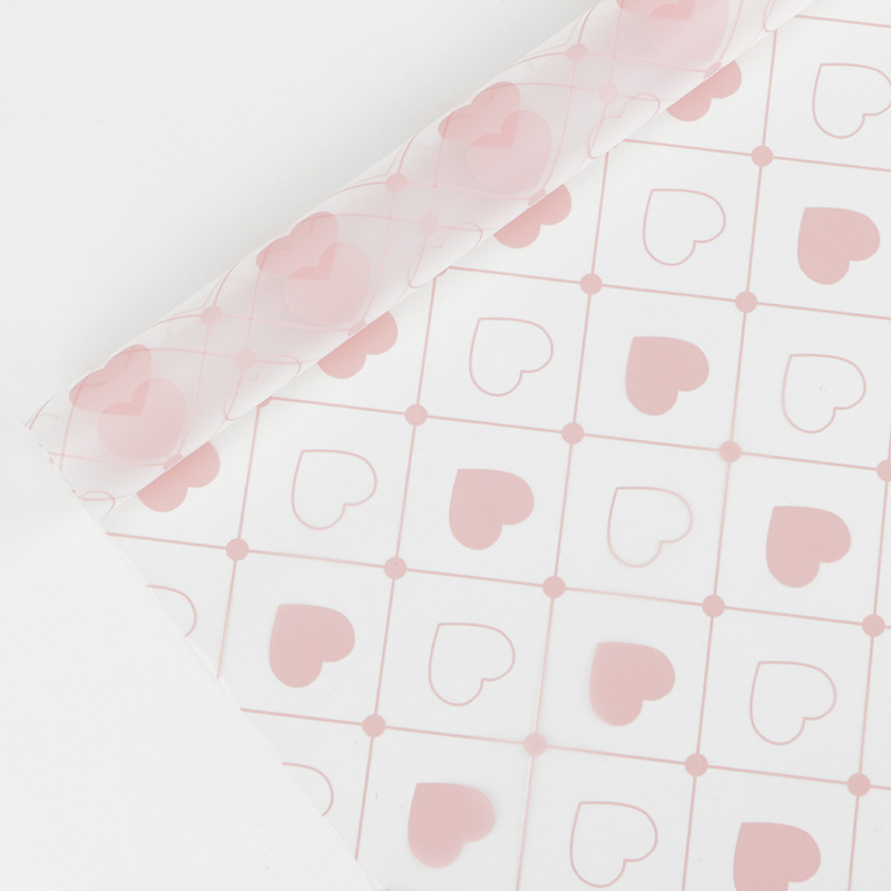 MYHC-60 Monochrome Love Plaid Pattern Transparentná fólia na balenie kvetov