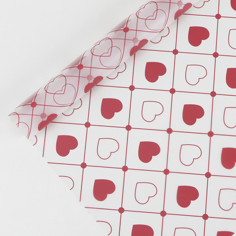 MYHC-60 Monochrome Love Plaid Pattern Transparentná fólia na balenie kvetov