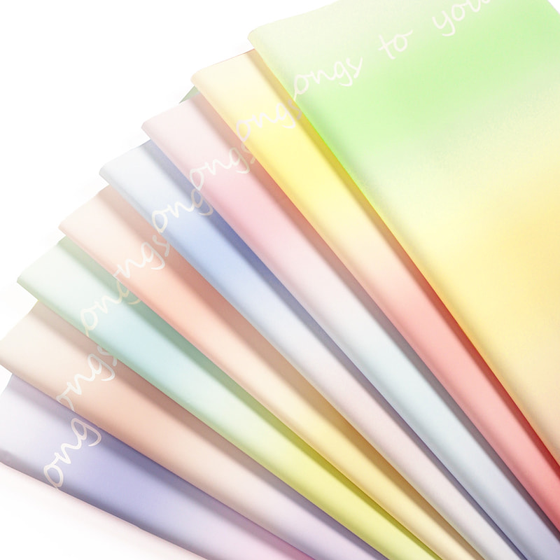 MYHC-66 Macaron Gradient Color vodotesný kvetinový baliaci papier