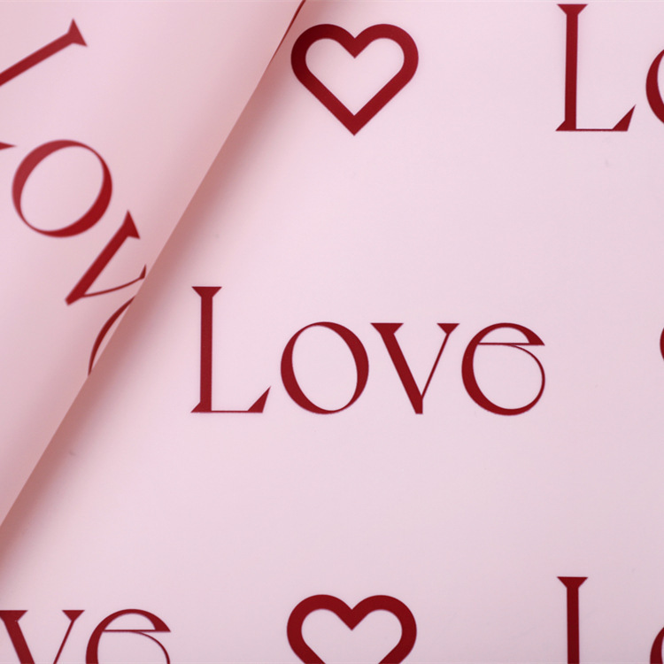 Love Letters Print Design Kvetinový baliaci papier Nossa s farebným vodotesným náterom