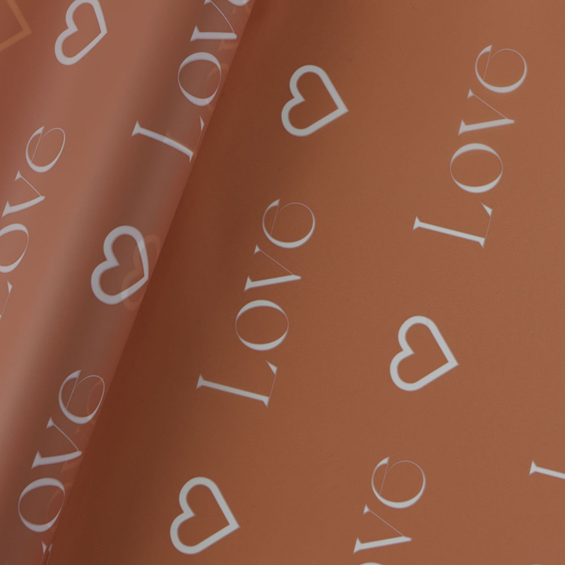 Love Letters Print Design Kvetinový baliaci papier Nossa s farebným vodotesným náterom