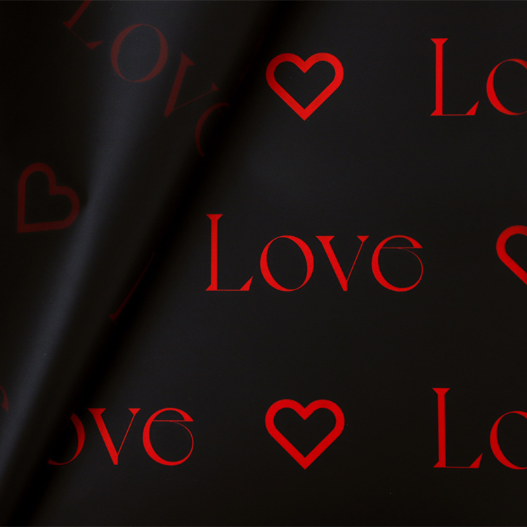 Love Letters Print Design Kvetinový baliaci papier Nossa s farebným vodotesným náterom
