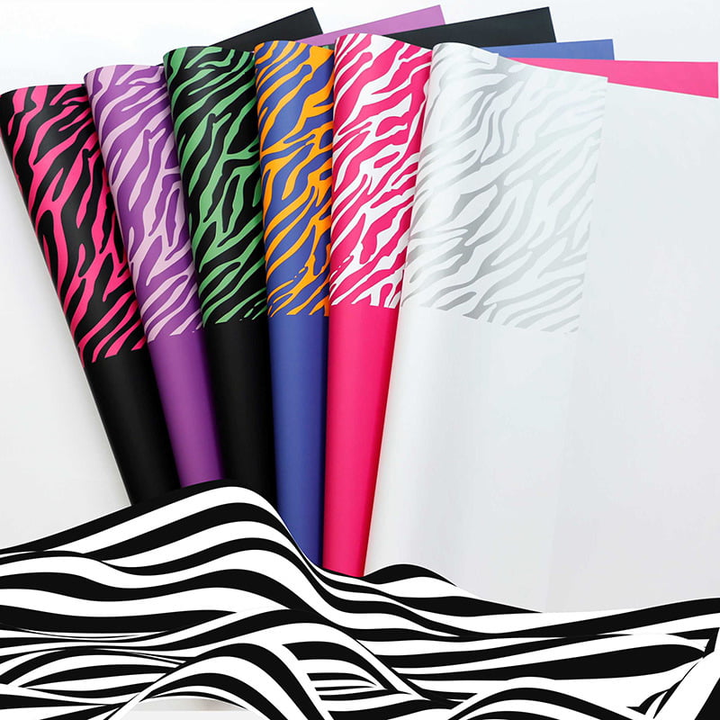 Šesťfarebný kvetinový baliaci papier s potlačou Zebra