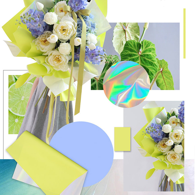 Baliaci papier Fantasy Pozlátený baliacim papierom Candy Colored Bouquet